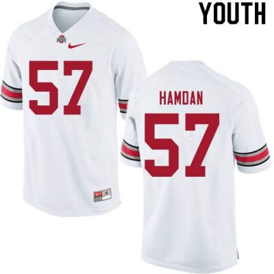 NCAA Ohio State Buckeyes Youth #57 Zaid Hamdan White Nike Football College Jersey BGP8745SP